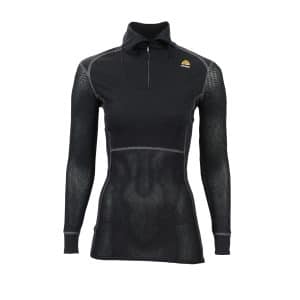 Aclima Womens Woolnet Polo W/zip (BLACK (JET BLACK) X-small)